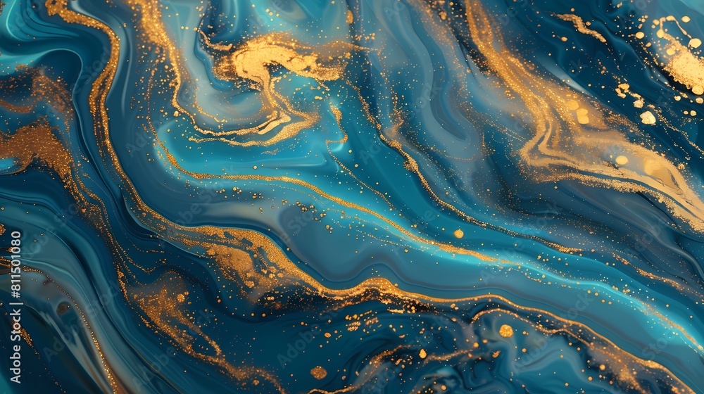 Abstract blue and gold marbling texture Abstract blue and gold marbling texture