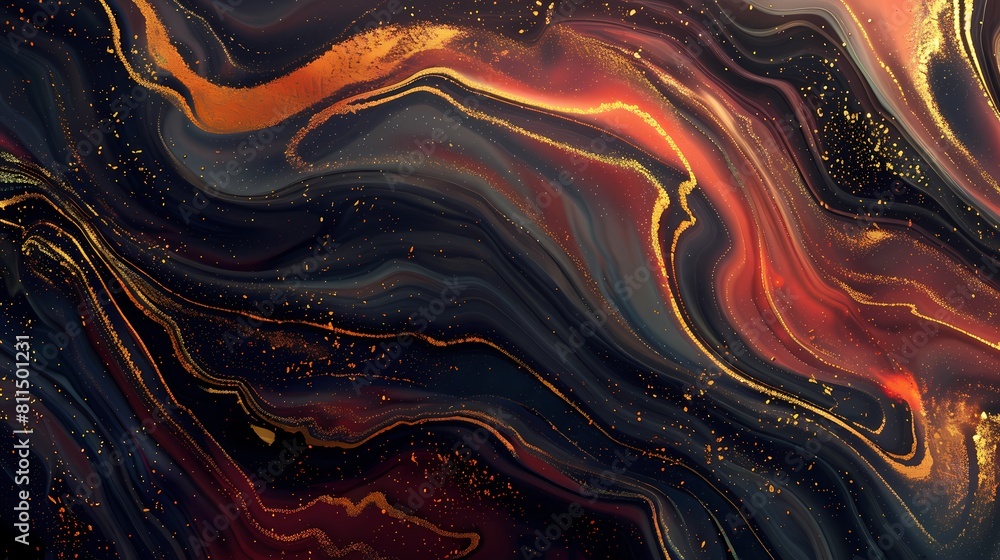 Abstract marbled waves in a cosmic dance of colors and sparkles Abstract marbled waves in a cosmic dance of colors and sparkles