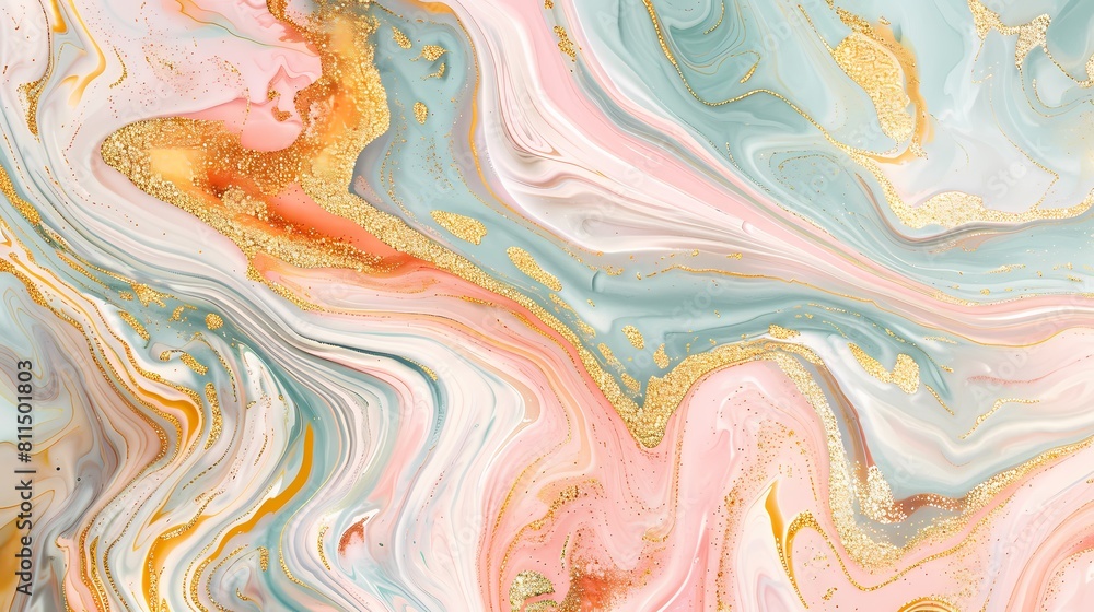 An ethereal marble swirl of pastel hues and gold specks An ethereal marble swirl of pastel hues and gold specks