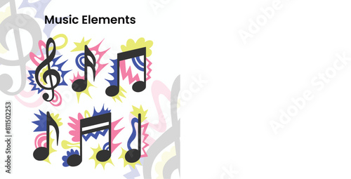 Music Vector illustrations of musical instruments For Design elements © WAY SHAPE