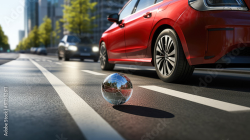 Automatic emergency braking demonstrated in a close-up, ensuring swift