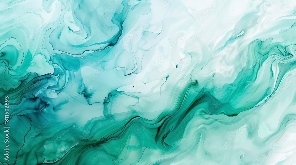 Abstract watercolor paint background by teal color blue and green with liquid fluid texture for background 