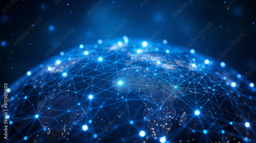 Vector illustrations of blue futuristic world map or globe with circuit line connecting the dot.Digital communication innovation and technology concepts. Vector illustrations of blue futuristic world map or globe with circuit line connecting the dot.Digital communication innovation and technology concepts.