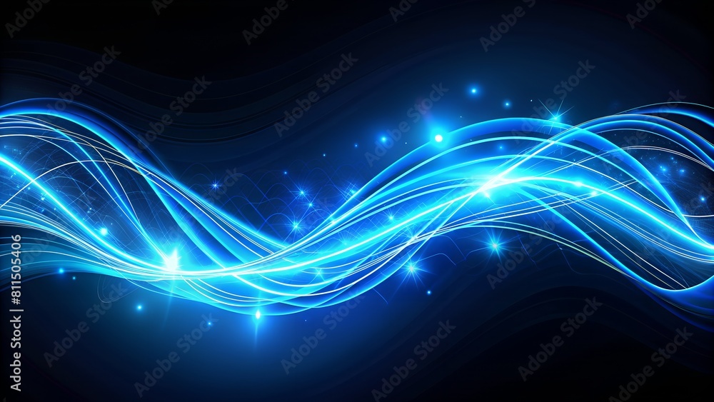 Waved Blue Neon Light Elements Illuminate Abstract 3D Trails with Swoosh Effect, Adding Luminous Depth and Dimension. Waved Blue Neon Light Elements Illuminate Abstract 3D Trails with Swoosh Effect, Adding Luminous Depth and Dimension.