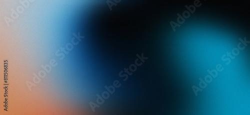 orange blue black , grainy noise grungy spray texture color gradient rough abstract retro vibe background shine bright light and glow , template empty space © Sami