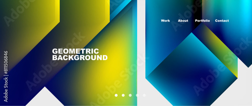 Colorful gradients with abstract geometric shapes. Vector Illustration For Wallpaper, Banner, Background, Card, Book Illustration, landing page