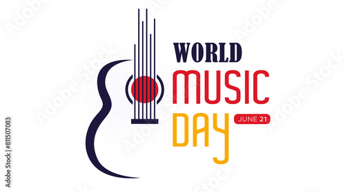 Music. world music day celebration vector design template. June 21. Music day, with notes display. entertainment	
