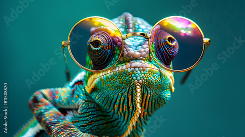 Chameleon with Sunglasses Underwater Illusion