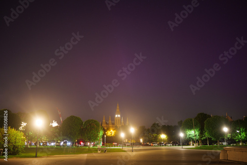 Northern Lights in Vienna Austria at Heldenplatz