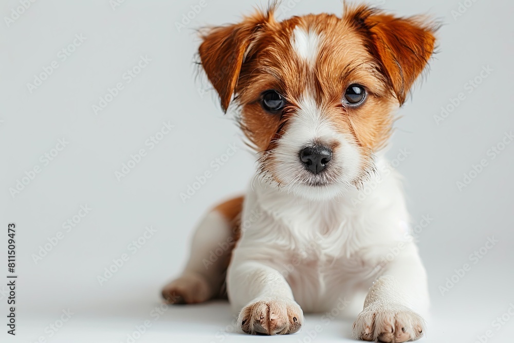 Cute dog on isolated white background