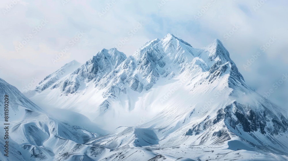 Mountains draped in snow after recent snowfall Mountains draped in snow after recent snowfall