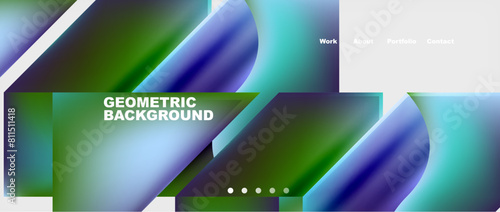 Minimal geometric web site page template design. Vector Illustration For Wallpaper, Banner, Background, Card, Book Illustration, landing page