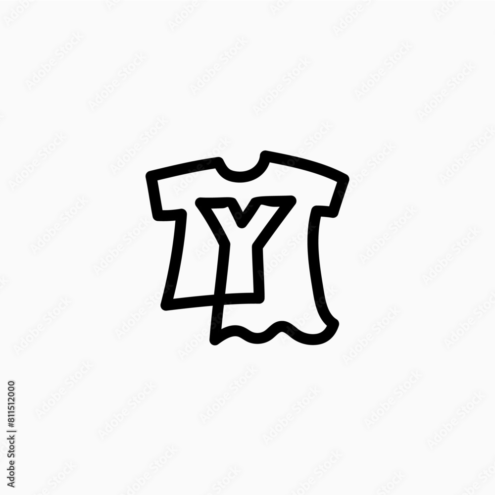 y letter kid tee tshirt apparel clothing monogram logo vector icon illustration