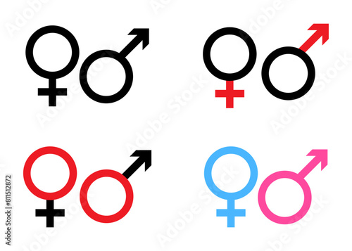 Gender sign icon. Male and female symbols.