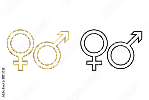 Gender sign icon. Male and female symbols.