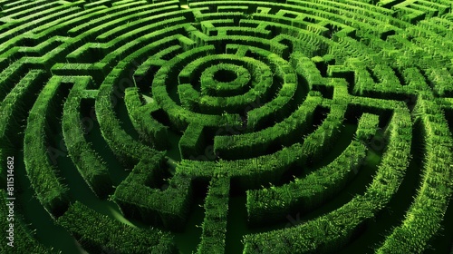 A maze made of green grass