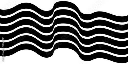 Abstract perspective line stripes with 3d dimensional effect isolated on white. Abstract wave element for design