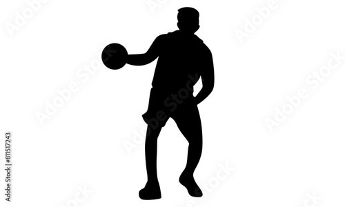 silhouette of basketball player vector illustration