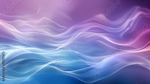 Abstract blue and purple background with smooth wave lines
