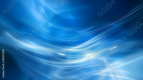 Abstract blue background with blurred light and shadow lines, white color and modern design in the style of technology concept