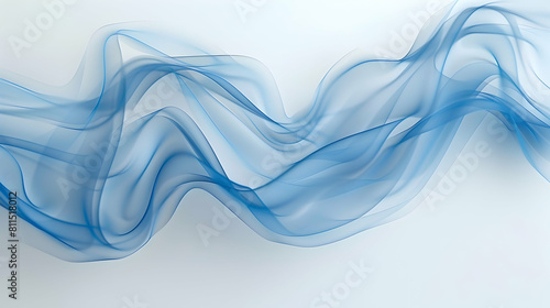Abstract blue wave on a white background, soft light and shadow, smooth curves, modern design