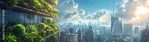 Wallpaper Mural Lush Green Balconies Overlooking Breathtaking Cityscape Torontodigital.ca