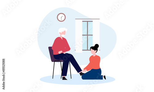 World humanitarian day illustration, community care people