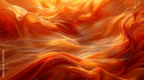 Abstract background of orange fabric, AI generative image.