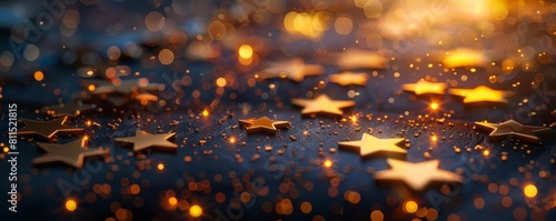 A loyalty program card with gold stars glowing brightly, symbolizing rewards and customer appreciation
