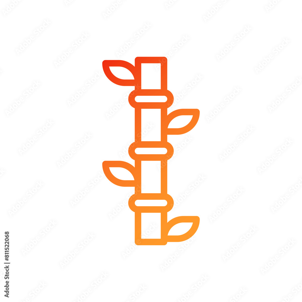 Bamboo icon gradient red orange chinese illustration Bamboo icon gradient red orange chinese illustration
