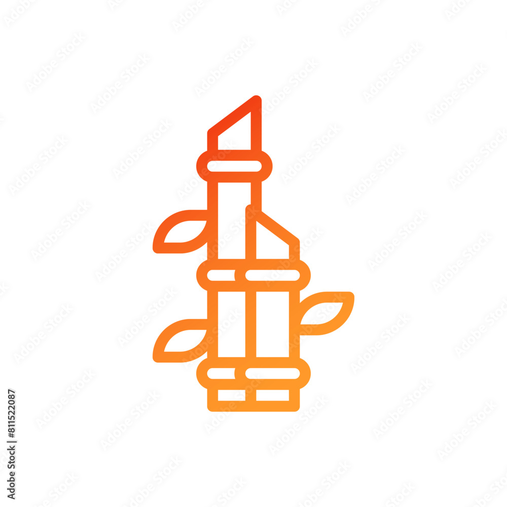 Bamboo icon gradient red orange chinese illustration Bamboo icon gradient red orange chinese illustration