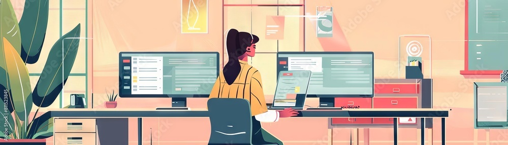 A recruiter using AI software to match candidates profiles with job openings, streamlining the process A recruiter using AI software to match candidates profiles with job openings, streamlining the process
