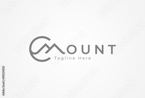 initial Letter C Mountain  logo, letter C with mountain  combination, usable for brand and company logos, logo design template element, vector illustration