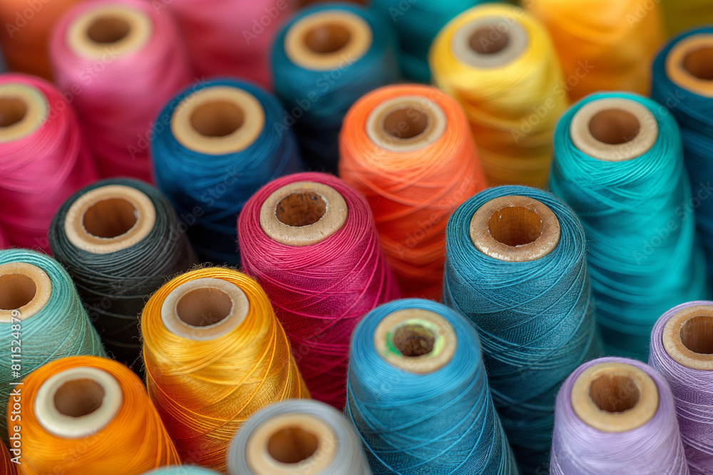 Close up Sewing threads multicolored background, Threads in a tailor textile fabric. Close up Sewing threads multicolored background, Threads in a tailor textile fabric.