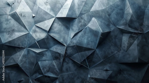 Blue 3D origami background.