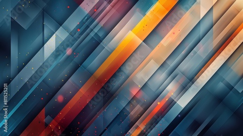 Blue  orange and yellow abstract background with diagonal lines.