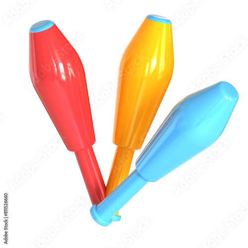 Juggling Stick 3D Illustration
