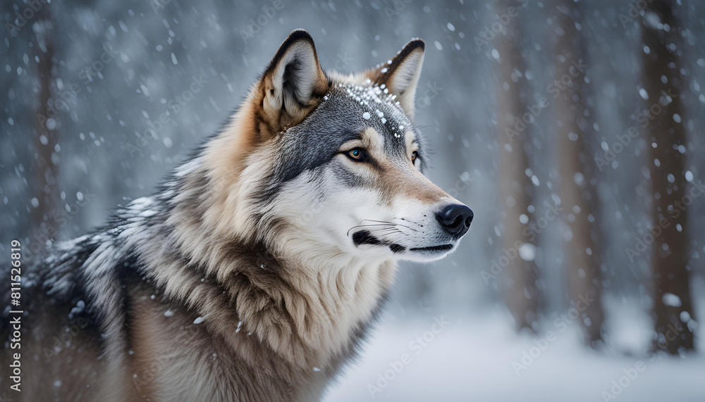 gray wolf in snow gray wolf in snow