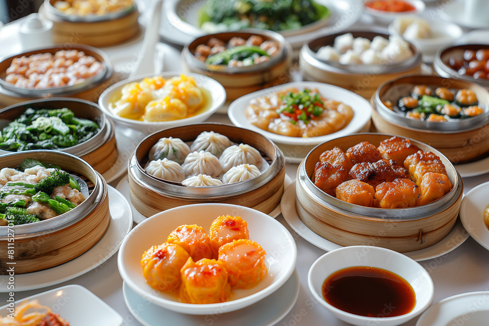 Various Dim sum food Asian dishes Various Dim sum food Asian dishes