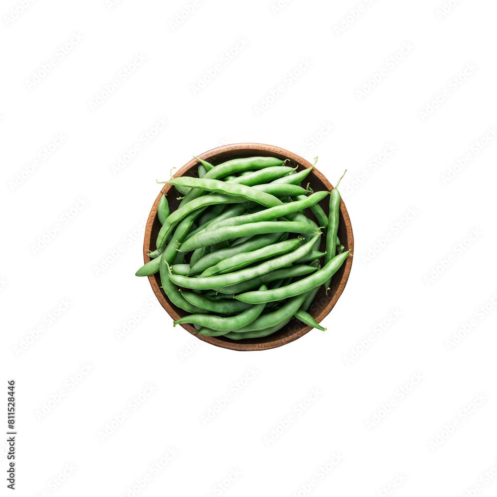 Green beans isolated on a transparent background