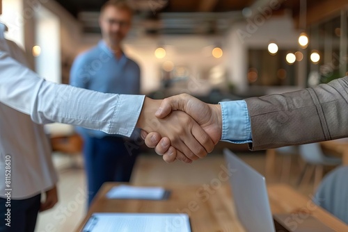 An HR consultant meeting with clients at a recruitment expo, discussing strategies to attract top talent