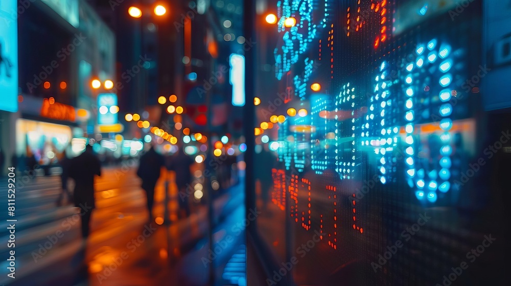 An image of a digital stock ticker scrolling with recordhigh profits and strong revenue performance An image of a digital stock ticker scrolling with recordhigh profits and strong revenue performance