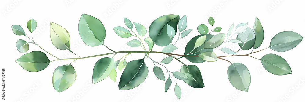 eucalyptus leaf illustration on a isolated background eucalyptus leaf illustration on a isolated background