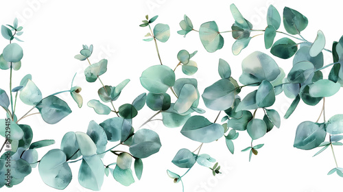 eucalyptus leaf illustration on a isolated background