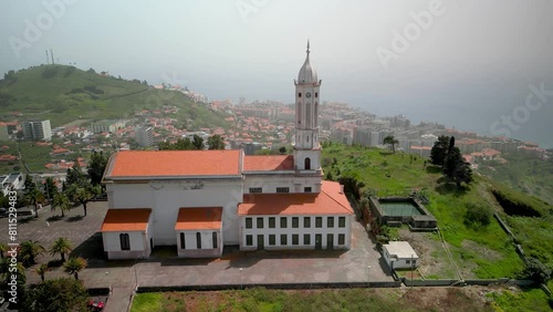 Aerial view of São Martinho parish church in Funchal city, Madeira, Portugal. photo