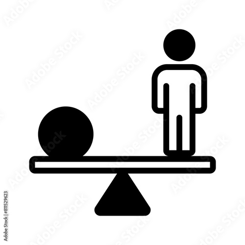 Konstfotografi Vector solid black icon for Balance