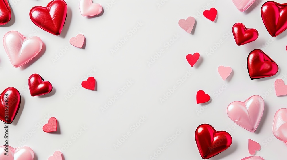 Valentine's day background with hearts Generative AI.