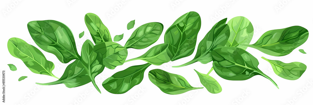 illustration of spinach leaves on a isolated background illustration of spinach leaves on a isolated background