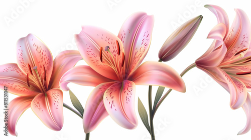 lily flower vector on a isolated background