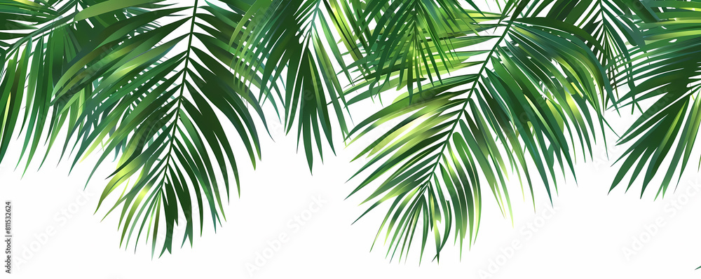 tropical palm leaf vector illustration on a isolated background tropical palm leaf vector illustration on a isolated background